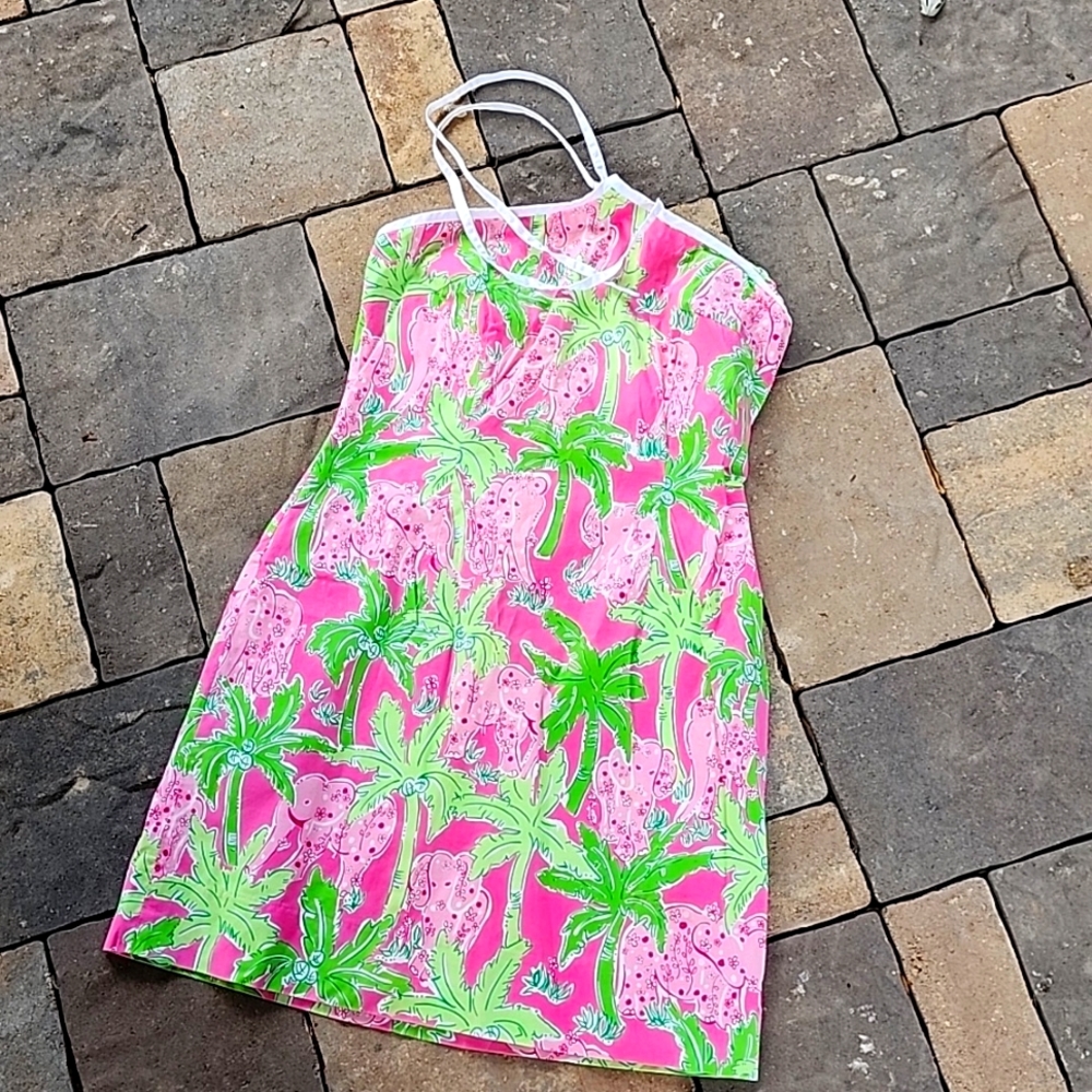 Pink Lilly dress with elephants